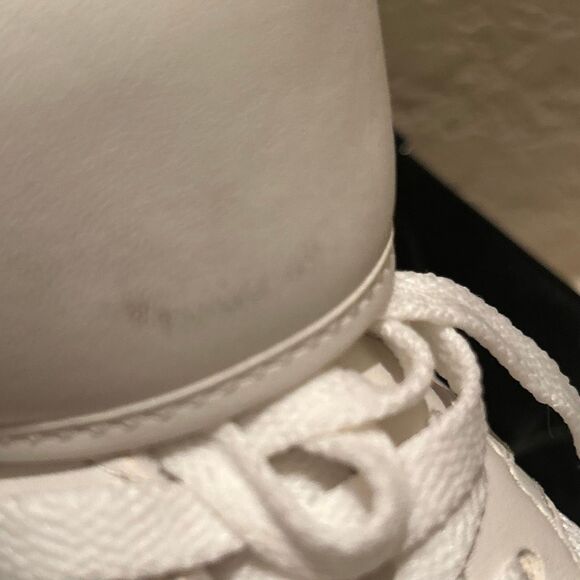 Chloe Women’s Size 41 Kick Leather & Mesh High Top Sneaker Cloudy Cream NEW - Picture 10 of 16